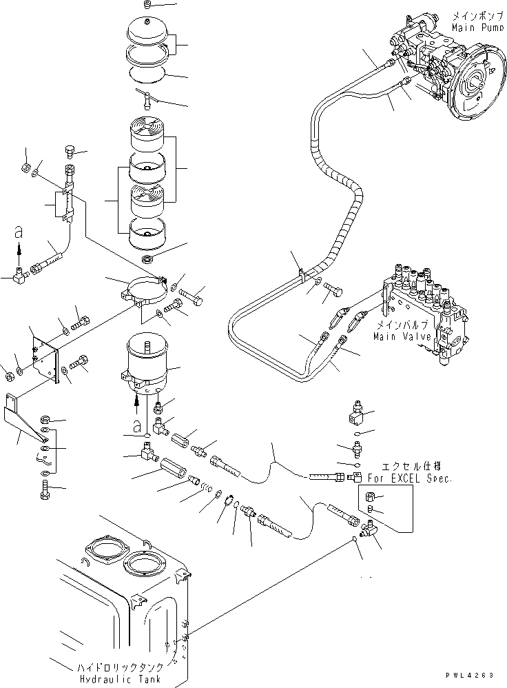 Схема запчастей Komatsu PC200-6 - ЛИНИЯ LS(С BY-PASS ФИЛЬТР.)(№-) ГИДРАВЛИКА