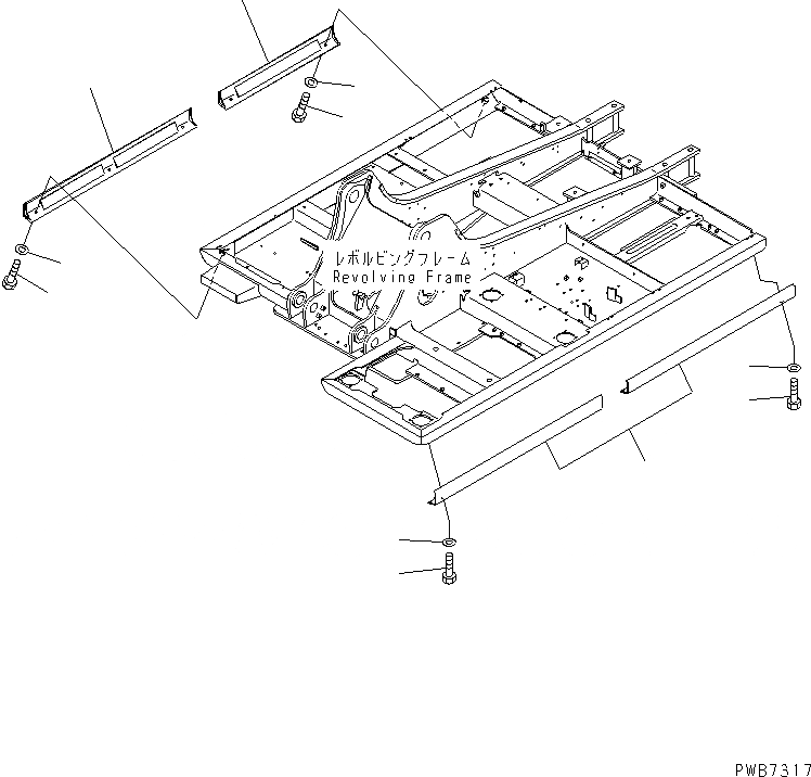 Схема запчастей Komatsu PC200-6 - ОСНОВНАЯ РАМА БАМПЕР (RENTAL СПЕЦ-Я.)(№987-) ОСНОВНАЯ РАМА И ЕЕ ЧАСТИ