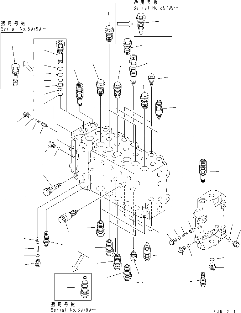 Схема запчастей Komatsu PC200-6 - ОСНОВН. КЛАПАН (-АКТУАТОР) (/) (БЕЗ КЛАПАН БЕЗОПАСНОСТИ)(№88-9998) ОСНОВН. КОМПОНЕНТЫ И РЕМКОМПЛЕКТЫ