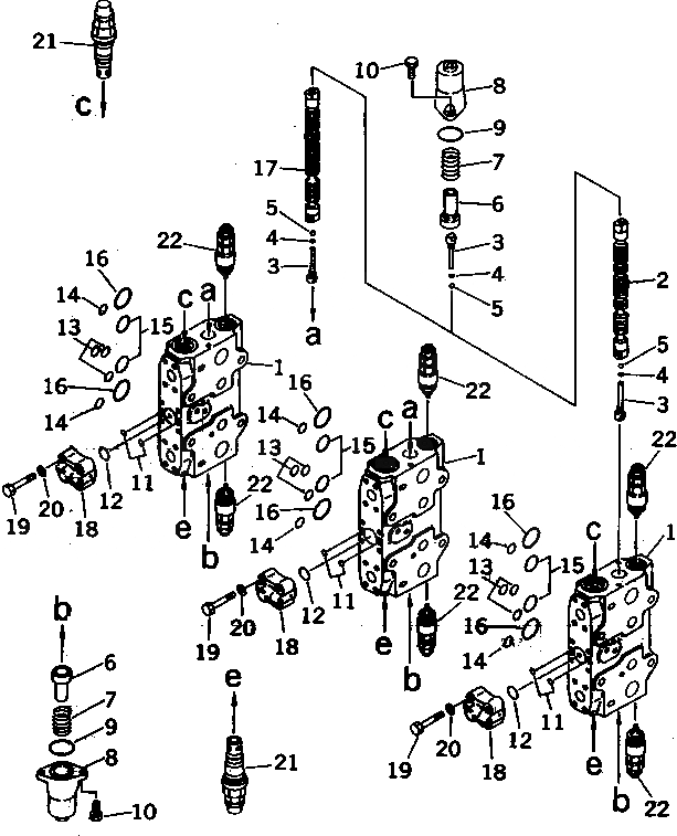 Схема запчастей Komatsu PC200-6 - ОСНОВН. КЛАПАН (-АКТУАТОР) (/)(№89-87999) ОСНОВН. КОМПОНЕНТЫ И РЕМКОМПЛЕКТЫ