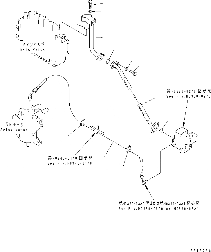 Схема запчастей Komatsu PC200-6H - ВОЗВРАТНАЯ ЛИНИЯ(ШЛАНГИ)(№89-98) ГИДРАВЛИКА
