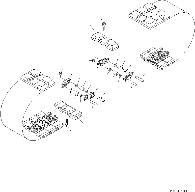 Схема запчастей Komatsu PC200-6H - ГУСЕНИЦЫ (РЕЗИН. ПОДУШКА ТИП) (ROADLINER) (MM ШИР.) ХОДОВАЯ