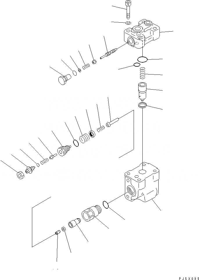 Схема запчастей Komatsu PC200-6H - СТОПОРН. КЛАПАН ОСНОВН. КОМПОНЕНТЫ И РЕМКОМПЛЕКТЫ