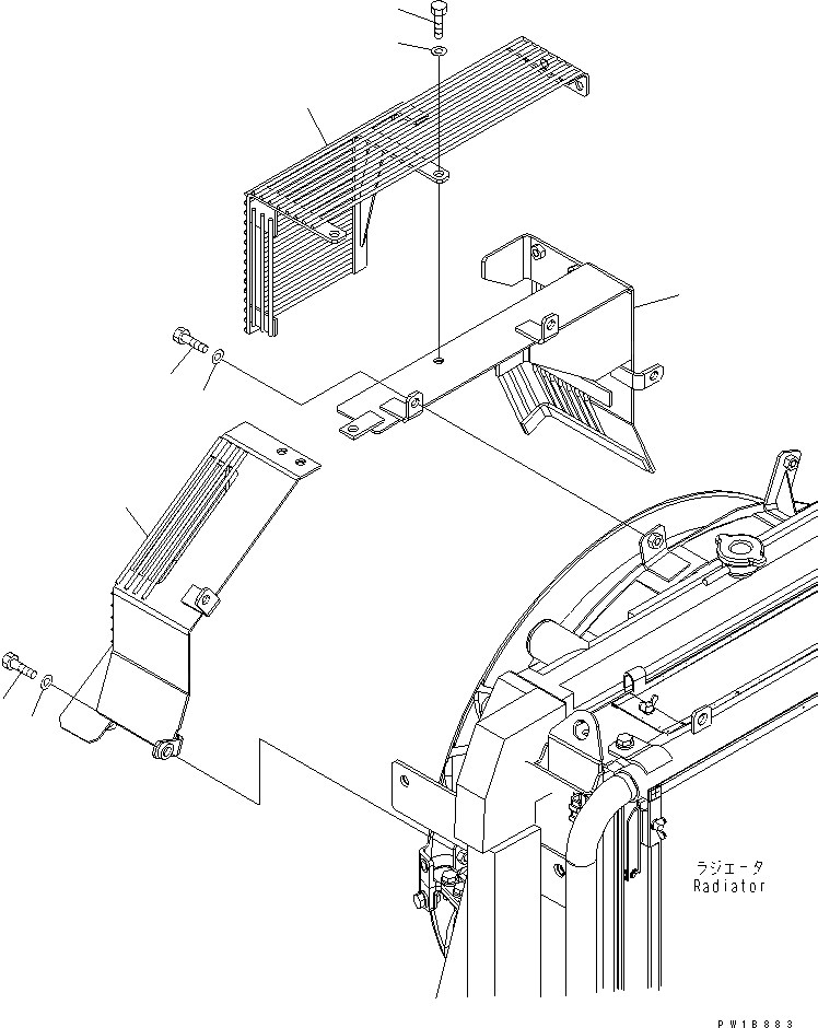 Схема запчастей Komatsu PC200-7 - ЗАЩИТА ВЕНТИЛЯТОРА (С КОНДИЦИОНЕРОМ)(№-87) СИСТЕМА ОХЛАЖДЕНИЯ