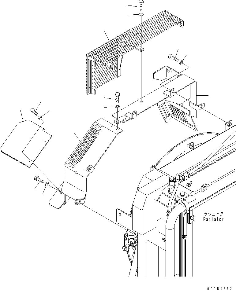 Схема запчастей Komatsu PC200-7 - ЗАЩИТА ВЕНТИЛЯТОРА (С КОНДИЦИОНЕРОМ)(№8-) СИСТЕМА ОХЛАЖДЕНИЯ