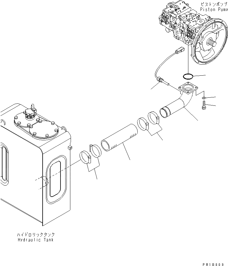 Схема запчастей Komatsu PC200-7 - ВСАСЫВ. ТРУБЫ ГИДРАВЛИКА