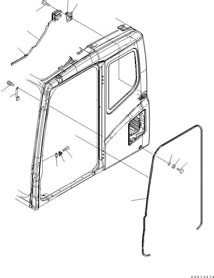 Схема запчастей Komatsu PC200-7 - КАБИНА (ФИКСАТОР ОТКРЫТИЯ)(№-) КАБИНА ОПЕРАТОРА И СИСТЕМА УПРАВЛЕНИЯ