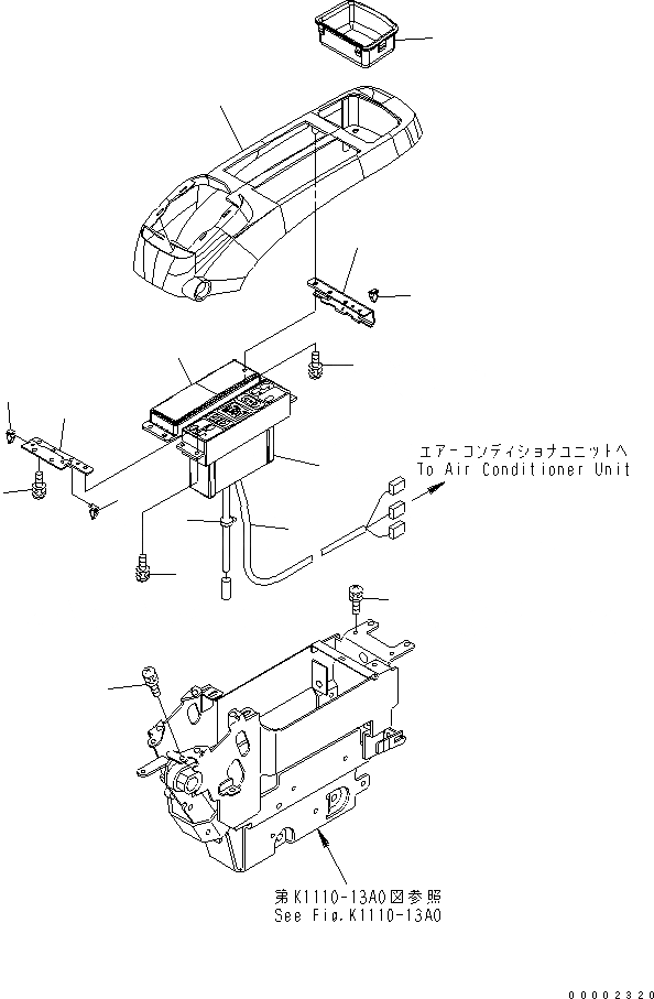 Схема запчастей Komatsu PC200-7 - ОСНОВН. КОНСТРУКЦИЯ (КОНСОЛЬ) (ВЕРХН.) (ЛЕВ.) (БЕЗ РАДИО)(№-) КАБИНА ОПЕРАТОРА И СИСТЕМА УПРАВЛЕНИЯ