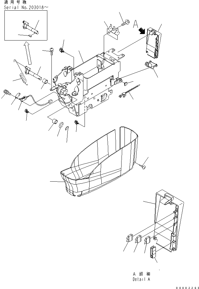 Схема запчастей Komatsu PC200-7 - ОСНОВН. КОНСТРУКЦИЯ (КОНСОЛЬ) (НИЖН.) (ЛЕВ.)(№-) КАБИНА ОПЕРАТОРА И СИСТЕМА УПРАВЛЕНИЯ