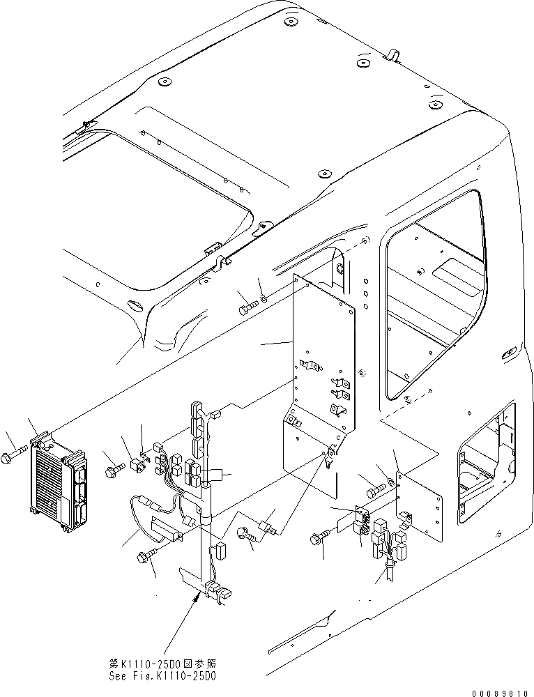 Схема запчастей Komatsu PC200-7 - ОСНОВН. КОНСТРУКЦИЯ (КАБИНА) (ПАНЕЛЬ)(№879-) КАБИНА ОПЕРАТОРА И СИСТЕМА УПРАВЛЕНИЯ