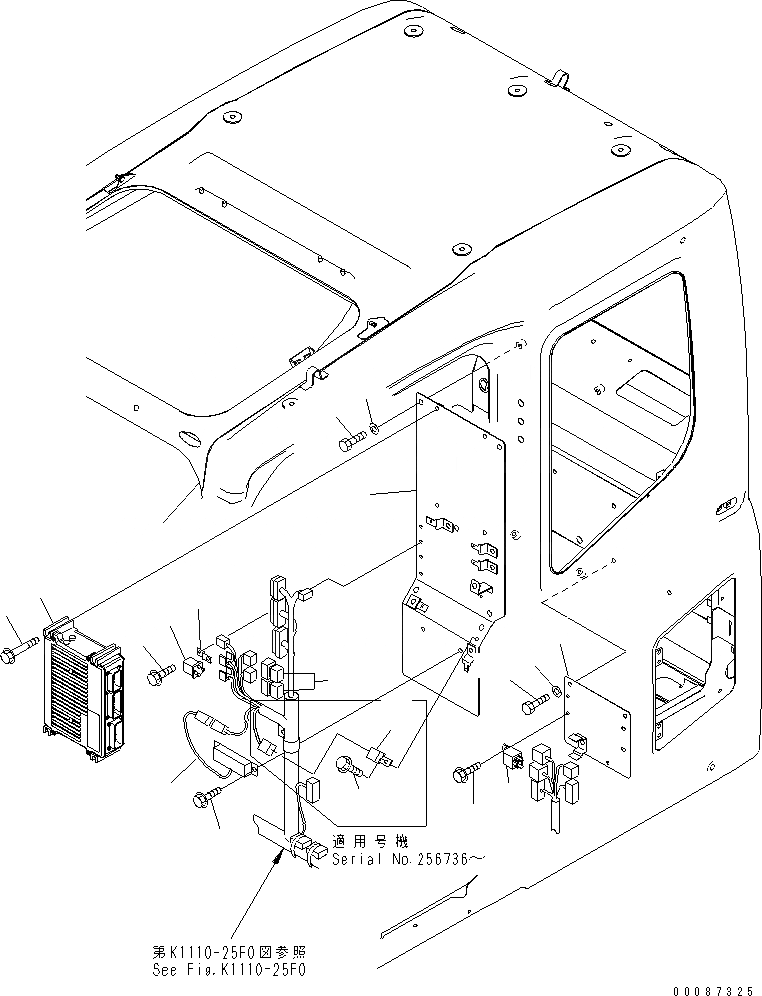 Схема запчастей Komatsu PC200-7 - ОСНОВН. КОНСТРУКЦИЯ (КАБИНА) (ПАНЕЛЬ) (С ОБОГРЕВ-ЛЕМ)(№-87) КАБИНА ОПЕРАТОРА И СИСТЕМА УПРАВЛЕНИЯ