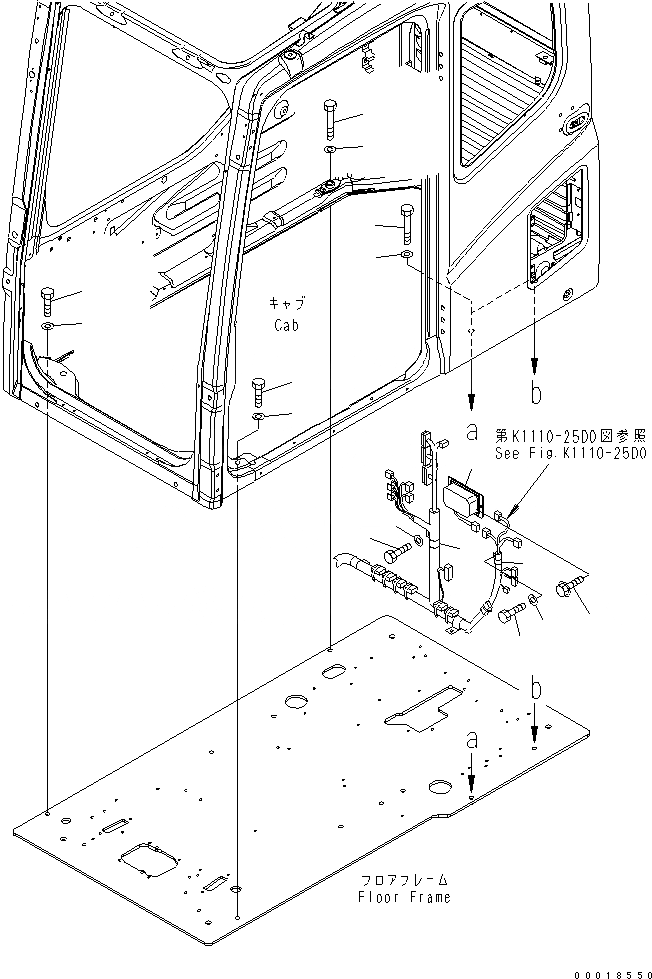 Схема запчастей Komatsu PC200-7 - ОСНОВН. КОНСТРУКЦИЯ (КАБИНА) (КРЕПЛЕНИЕ И БОЛТ) (12В КОНВЕРТЕР)(№-9) КАБИНА ОПЕРАТОРА И СИСТЕМА УПРАВЛЕНИЯ