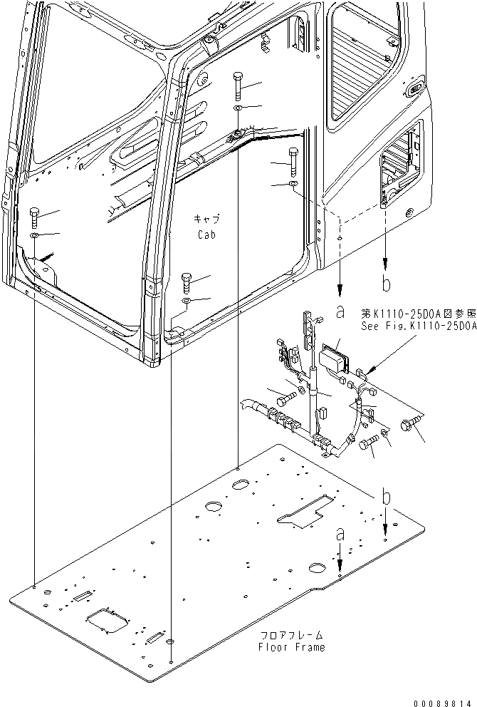 Схема запчастей Komatsu PC200-7 - ОСНОВН. КОНСТРУКЦИЯ (КАБИНА) (КРЕПЛЕНИЕ И БОЛТ) (12В КОНВЕРТЕР)(№7-) КАБИНА ОПЕРАТОРА И СИСТЕМА УПРАВЛЕНИЯ