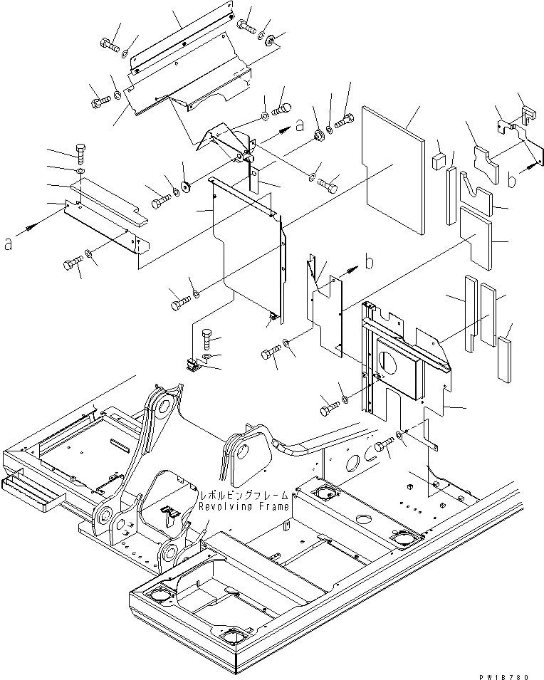 Схема запчастей Komatsu PC200-7 - ПЕРЕГОРОДКА. (КАБИНА)(№-) ЧАСТИ КОРПУСА