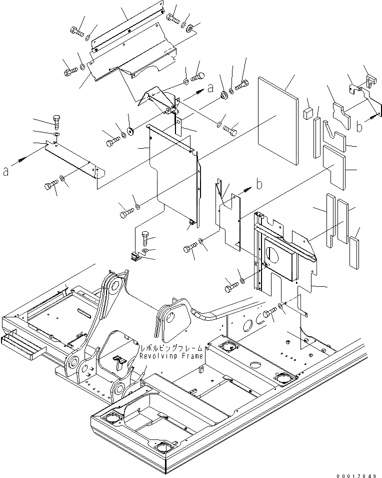 Схема запчастей Komatsu PC200-7 - ПЕРЕГОРОДКА. (КАБИНА)(№-) ЧАСТИ КОРПУСА