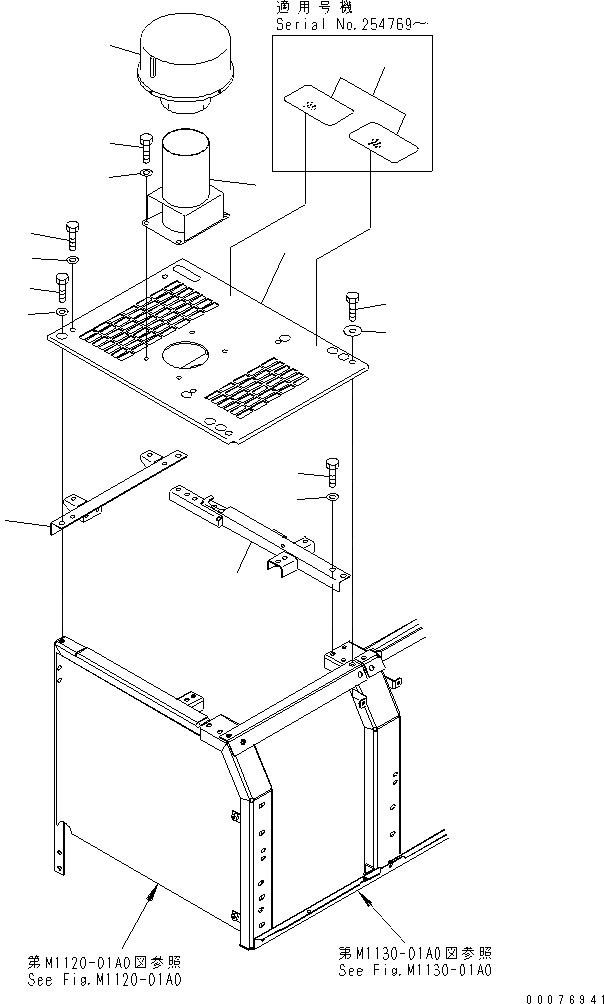 Схема запчастей Komatsu PC200-7 - ПЕРЕГОРОДКА. (С ПРЕФИЛЬТРОМ)(№-) ЧАСТИ КОРПУСА