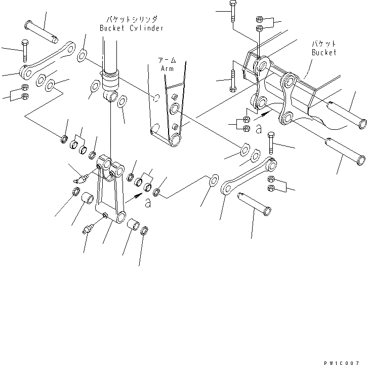 Схема запчастей Komatsu PC200-7 - РУКОЯТЬ (.M) (СОЕДИНЕНИЕ КОВША)(№-9) РАБОЧЕЕ ОБОРУДОВАНИЕ