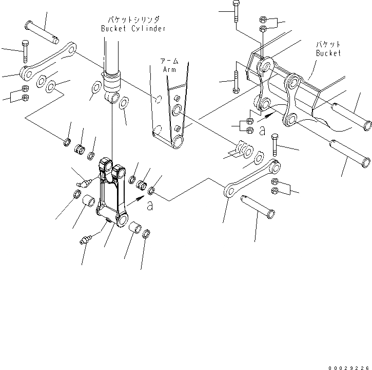 Схема запчастей Komatsu PC200-7 - РУКОЯТЬ (.M) (СОЕДИНЕНИЕ КОВША) (СИСТЕМА СМАЗКИ 100 ЧАС.)(№9-9) РАБОЧЕЕ ОБОРУДОВАНИЕ