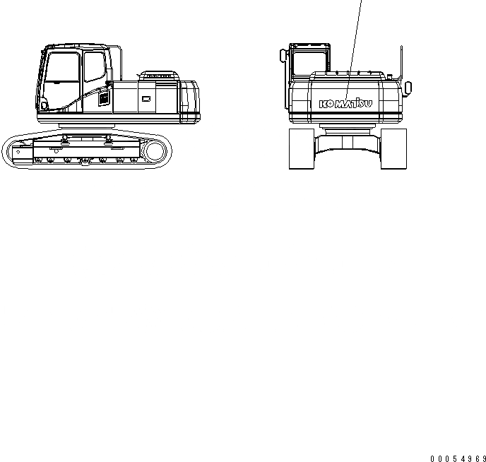 Схема запчастей Komatsu PC200-7 - KOMATSU ЛОГОТИП (ПРОТИВОВЕС) МАРКИРОВКА