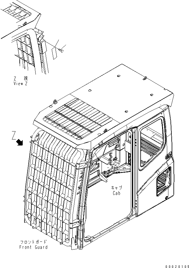 Схема запчастей Komatsu PC200-7 - ПРЕДУПРЕЖДАЮЩ. МАРКИРОВКА (ДЛЯ ЗАЩИТЫ LV2) (ДЛЯ КРОМЕ ЯПОН.)(№779-) МАРКИРОВКА