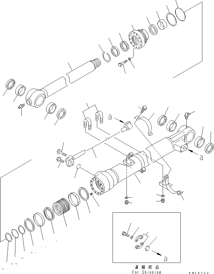 Схема запчастей Komatsu PC200-7 - ЦИЛИНДР КОВША (ДЛЯ 1.8M РУКОЯТИ) ОСНОВН. КОМПОНЕНТЫ И РЕМКОМПЛЕКТЫ