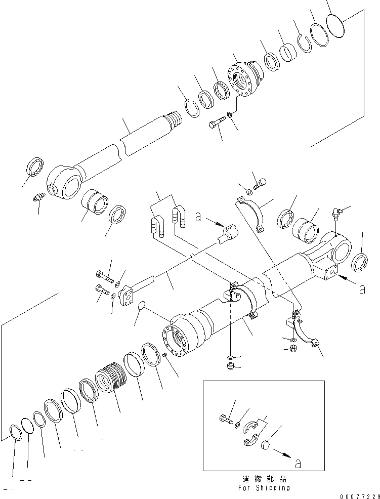 Схема запчастей Komatsu PC200-7 - ЦИЛИНДР КОВША (ДЛЯ 1.8M РУКОЯТИ)(№8-) ОСНОВН. КОМПОНЕНТЫ И РЕМКОМПЛЕКТЫ
