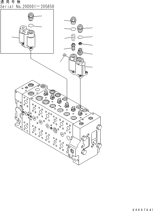 Схема запчастей Komatsu PC200-7 - УПРАВЛЯЮЩ. КЛАПАН (-АКТУАТОР) (/9) ОСНОВН. КОМПОНЕНТЫ И РЕМКОМПЛЕКТЫ