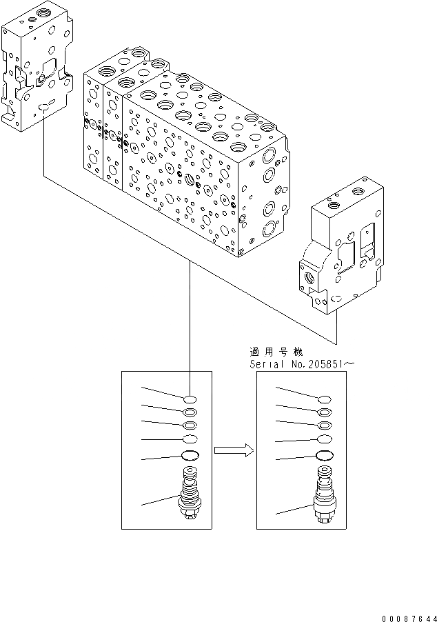 Схема запчастей Komatsu PC200-7 - CONTOROL КЛАПАН (-АКТУАТОР) (8/) ОСНОВН. КОМПОНЕНТЫ И РЕМКОМПЛЕКТЫ