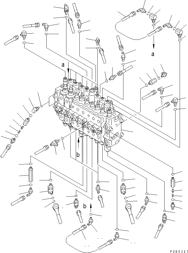 Схема запчастей Komatsu PC200-6J - ОСНОВН. КЛАПАН (СОЕДИНИТЕЛЬН. ЧАСТИ) ( АКТУАТОР)(№9999-997) ГИДРАВЛИКА