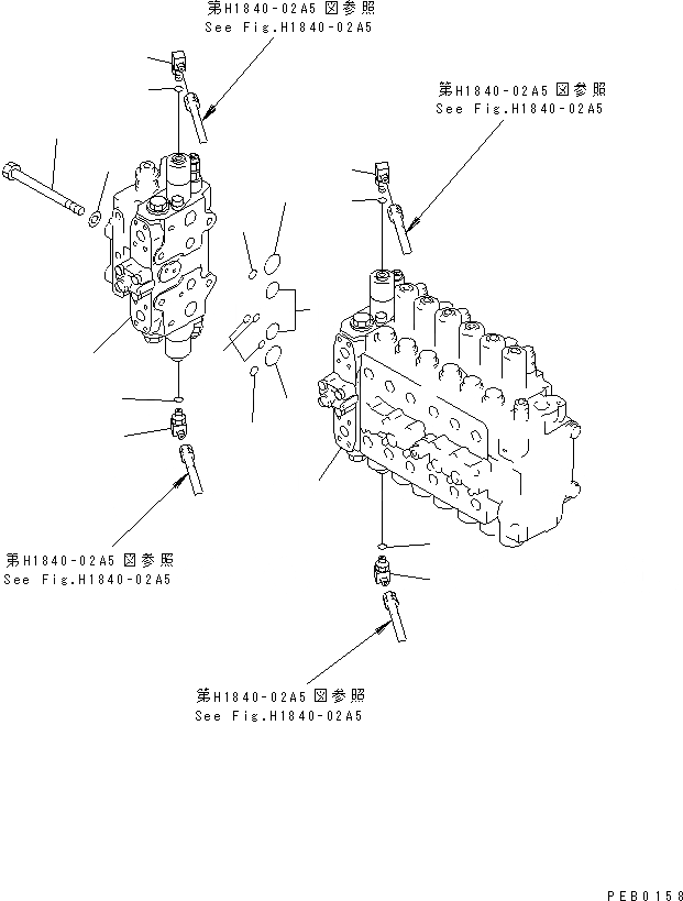 Схема запчастей Komatsu PC200-6J - ОСНОВН. КЛАПАН (СОЕДИНИТЕЛЬН. ЧАСТИ) ( АКТУАТОР) (КОМПЛЕКТ)(№8-899) ГИДРАВЛИКА