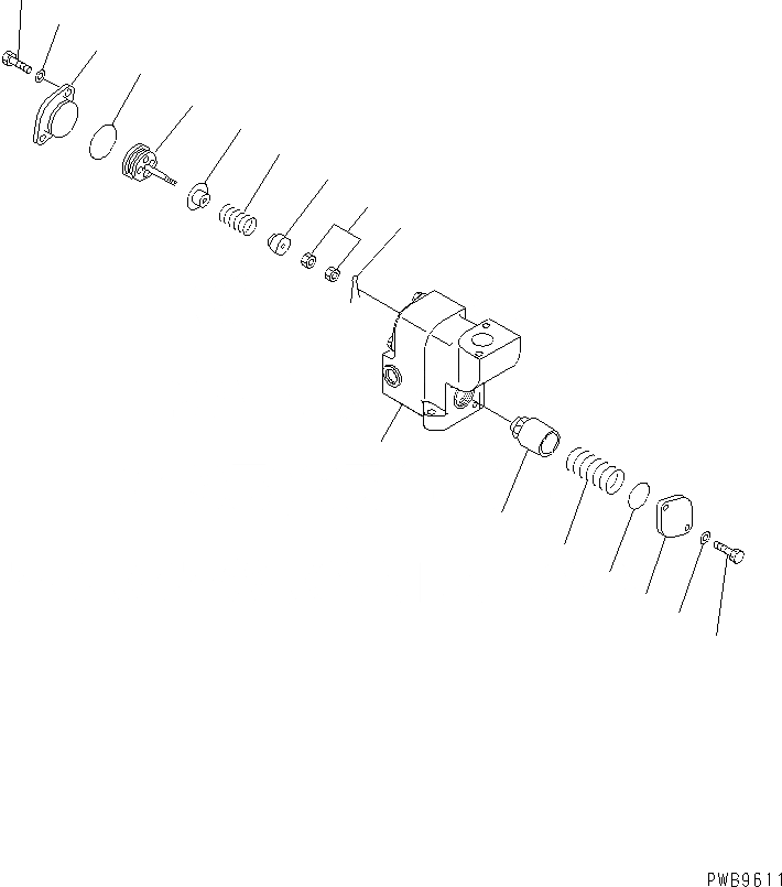 Схема запчастей Komatsu PC200-6J - ВОЗВРАТНАЯ ЛИНИЯ(БЛОК) (ПЕРЕКЛЮЧАТЕЛЬ КЛАПАН)(№9-) ГИДРАВЛИКА
