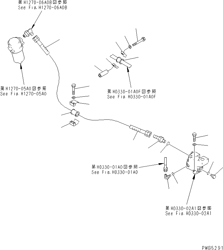 Схема запчастей Komatsu PC200-6J - ВОЗВРАТНАЯ ЛИНИЯ(БЛОК) (С ДОПОЛН. ГИДРОЛИНИЕЙ)(№9999-9) ГИДРАВЛИКА