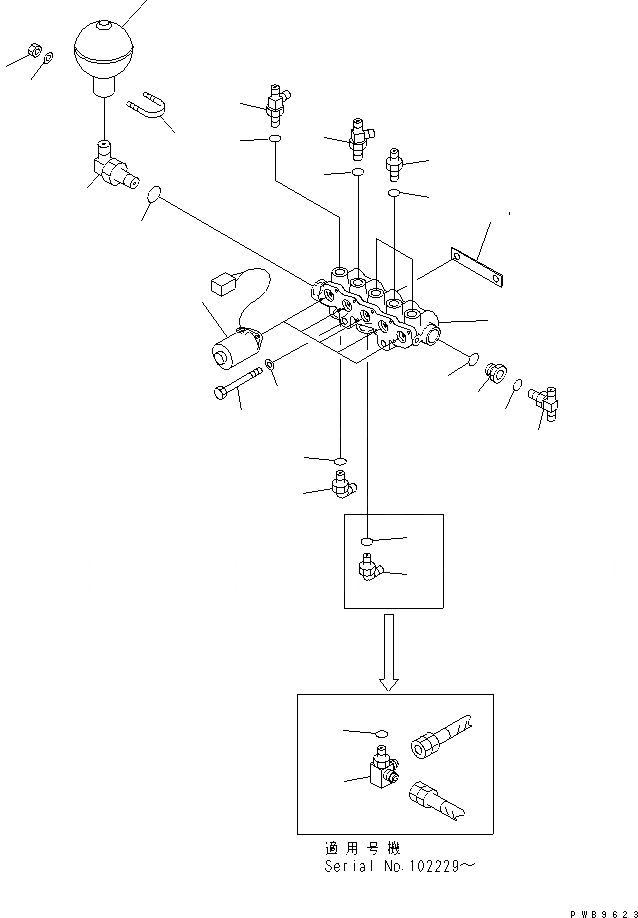 Схема запчастей Komatsu PC200-6J - СОЛЕНОИДНЫЙ КЛАПАН (СОЛЕНОИДНЫЙ КЛАПАН И АККУМУЛЯТОР)(№9-) ГИДРАВЛИКА
