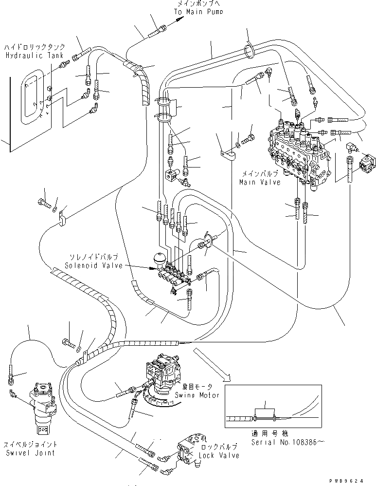 Схема запчастей Komatsu PC200-6J - СОЛЕНОИДНЫЙ КЛАПАН (SOLINOID КЛАПАН ЛИНИЯ)(№9-) ГИДРАВЛИКА