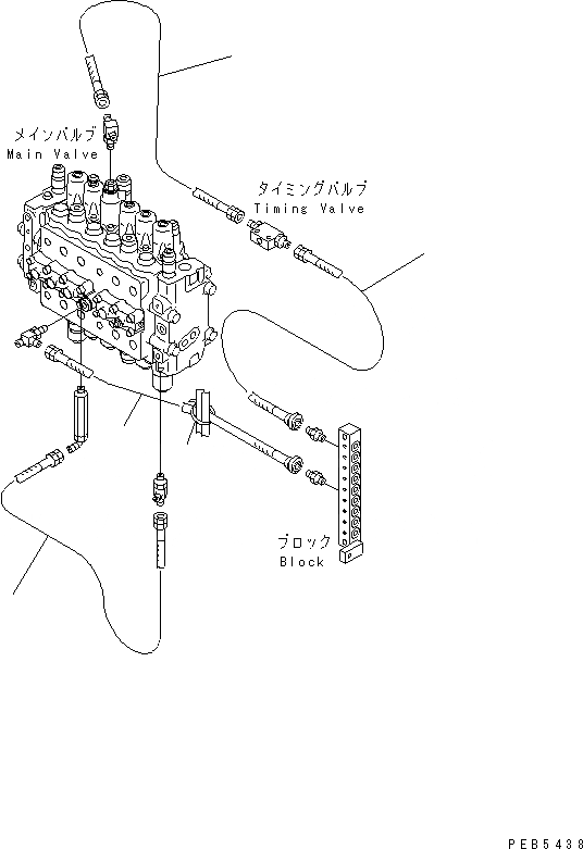 Схема запчастей Komatsu PC200-6J - ОСНОВН. ЛИНИЯ PPC (TIMMING КЛАПАН ШЛАНГИ)(№9999-997) ГИДРАВЛИКА
