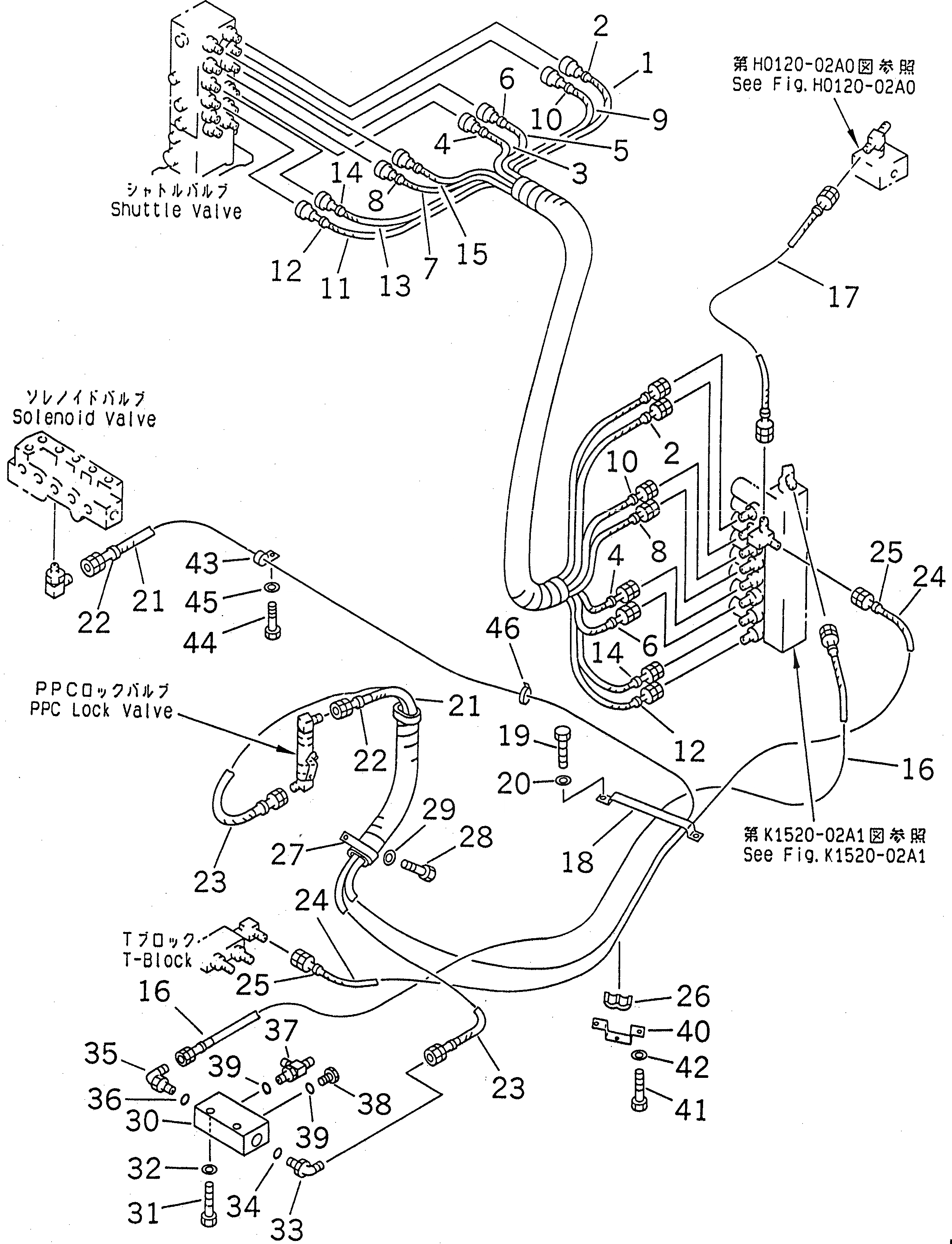 Схема запчастей Komatsu PC200-6J - РАБОЧАЯ ЛИНИЯ PPC (ЛИНИЯ КЛАПАНА EPC) (EPC)(№89-9998) КАБИНА ОПЕРАТОРА И СИСТЕМА УПРАВЛЕНИЯ