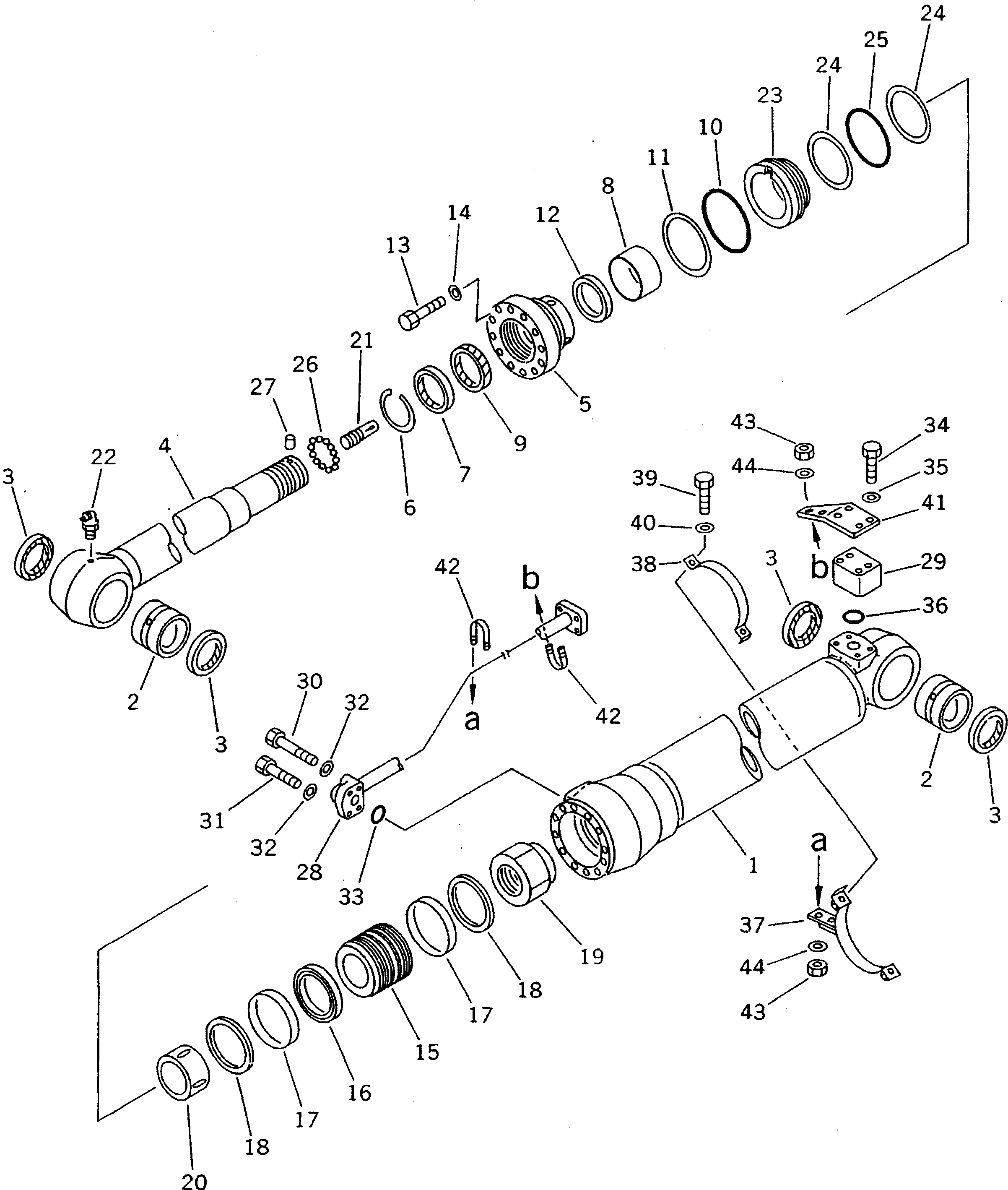 Схема запчастей Komatsu PC200-6J - ЦИЛИНДР РУКОЯТИ(№8-9998) ОСНОВН. КОМПОНЕНТЫ И РЕМКОМПЛЕКТЫ