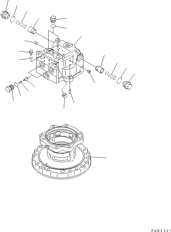 Схема запчастей Komatsu PC200-6J - МОТОР ПОВОРОТА (/) (С ПОВОРОТН. BY-PASS КЛАПАН)(№9-) ОСНОВН. КОМПОНЕНТЫ И РЕМКОМПЛЕКТЫ