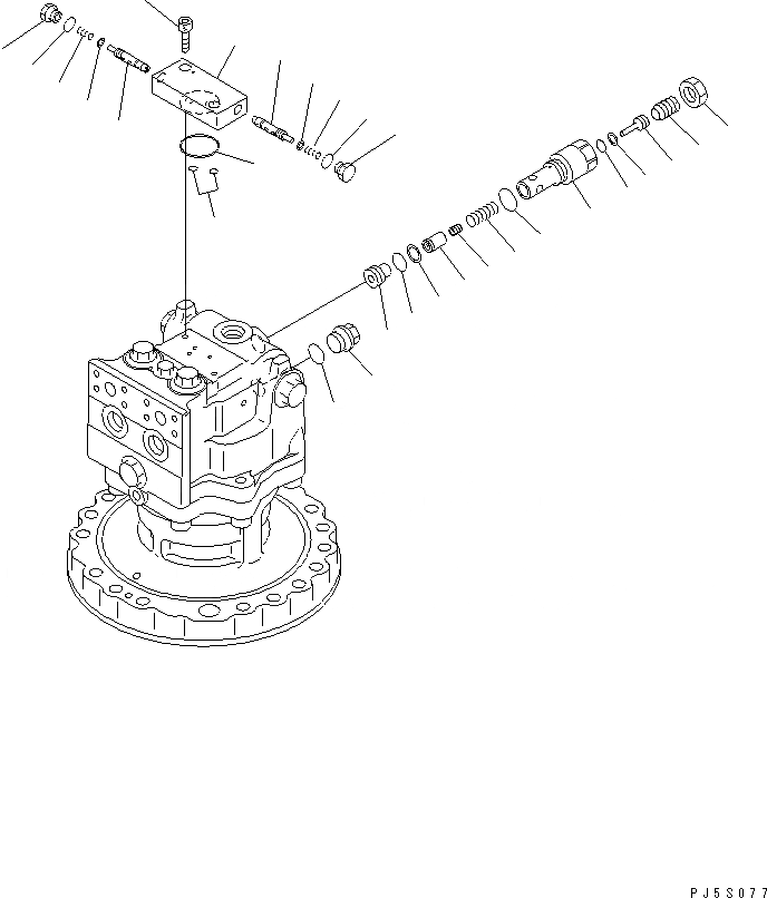 Схема запчастей Komatsu PC200-6J - МОТОР ПОВОРОТА (/) (С ПОВОРОТН. BY-PASS КЛАПАН)(№9-) ОСНОВН. КОМПОНЕНТЫ И РЕМКОМПЛЕКТЫ