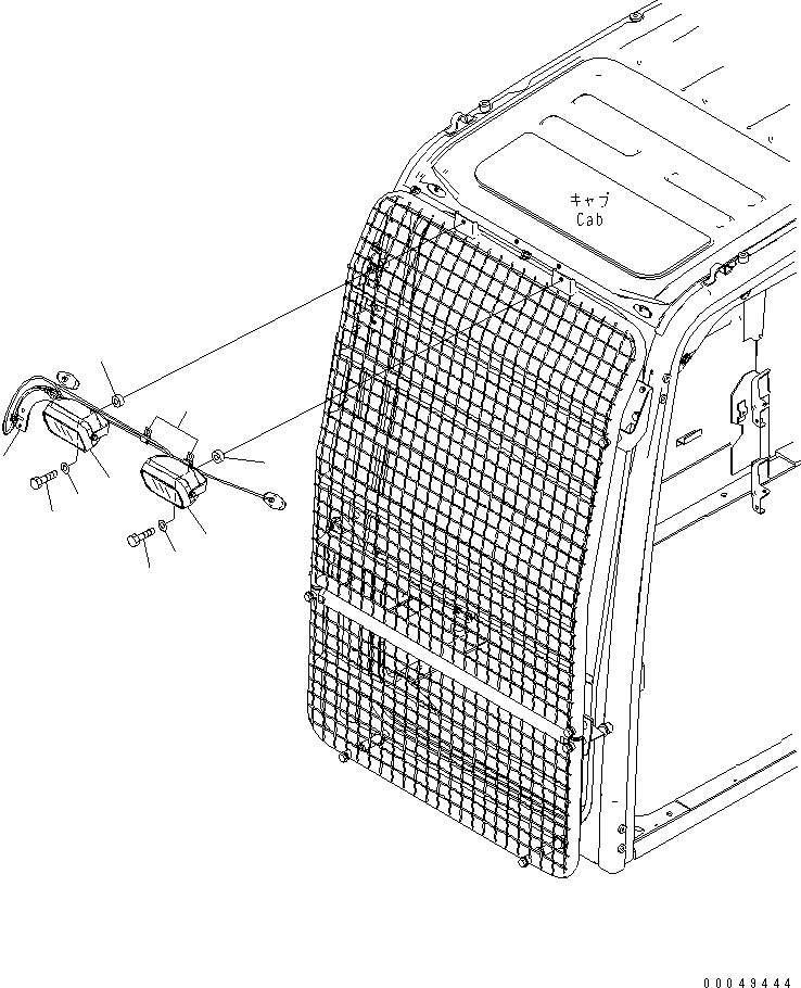 Схема запчастей Komatsu PC200-8 - ДОПОЛН. РАБОЧ. ОСВЕЩЕНИЕ (С ФРОНТАЛЬНАЯ ЗАЩИТА) ЭЛЕКТРИКА