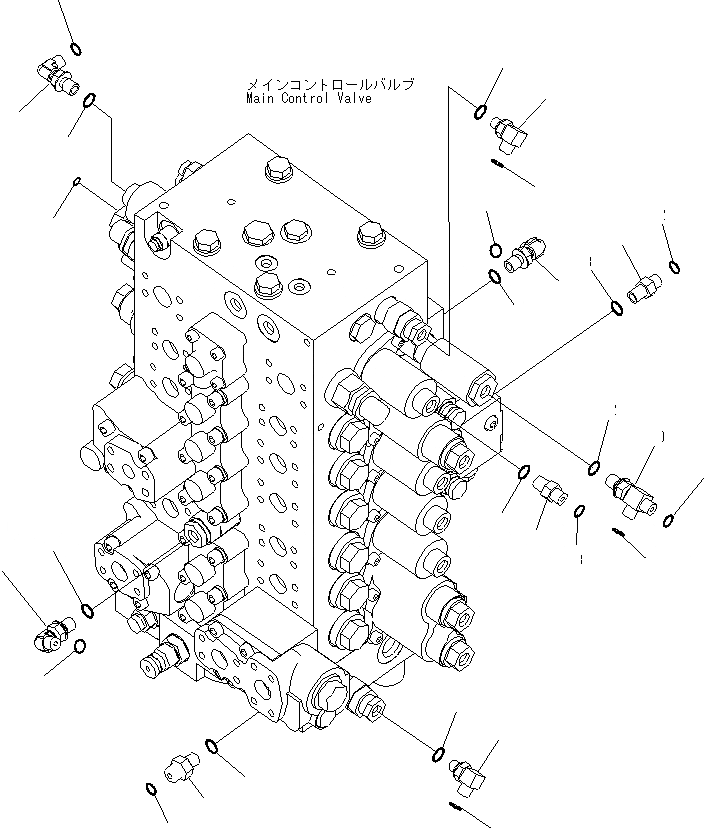 Схема запчастей Komatsu PC200-8 - ОСНОВН. УПРАВЛЯЮЩ. КЛАПАН (ДЛЯ -АКТУАТОР) (СОЕДИНИТЕЛЬН. ЧАСТИ) (/) ГИДРАВЛИКА