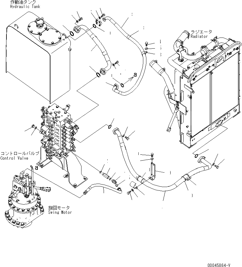 Схема запчастей Komatsu PC200-8 - ВОЗВРАТНАЯ ЛИНИЯ(ДЛЯ -АКТУАТОР) ГИДРАВЛИКА