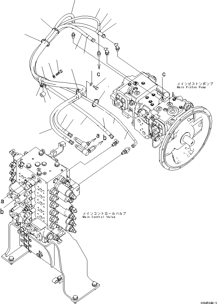 Схема запчастей Komatsu PC200-8 - LS ЛИНИИ ГИДРАВЛИКА