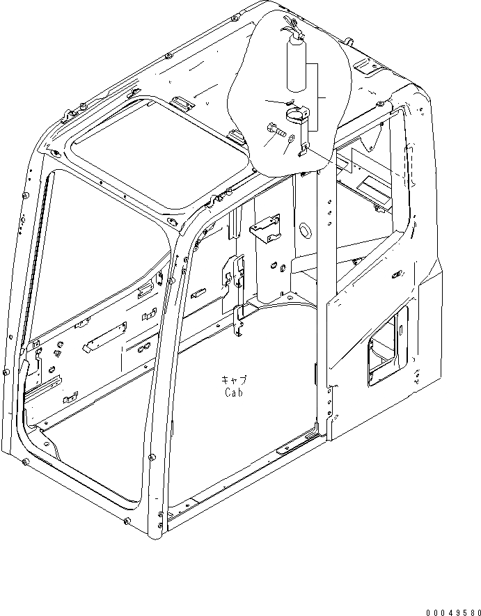 Схема запчастей Komatsu PC200-8 - ОГНЕТУШИТЕЛЬ (КИТАЙ) КАБИНА ОПЕРАТОРА И СИСТЕМА УПРАВЛЕНИЯ