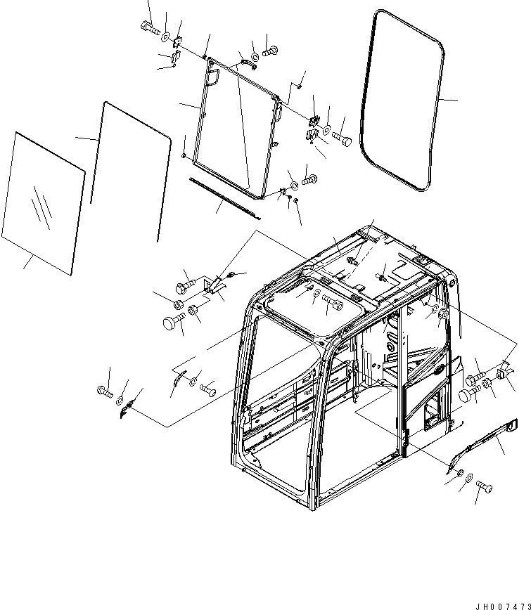 Схема запчастей Komatsu PC200-8 - КАБИНА (ПЕРЕДН. ОКНА) (ДЛЯ CHINA)(№777-) КАБИНА ОПЕРАТОРА И СИСТЕМА УПРАВЛЕНИЯ
