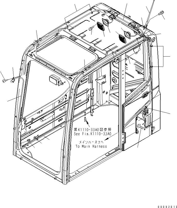 Схема запчастей Komatsu PC200-8 - КАБИНА (ГРОМКОГОВОРИТ. И ОМЫВАТЕЛЬ СТЕКЛА) КАБИНА ОПЕРАТОРА И СИСТЕМА УПРАВЛЕНИЯ