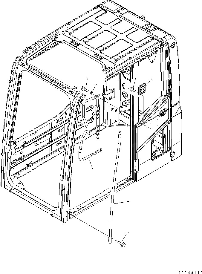 Схема запчастей Komatsu PC200-8 - КАБИНА (PRESSURE КЛАПАН И РУЧКА) КАБИНА ОПЕРАТОРА И СИСТЕМА УПРАВЛЕНИЯ