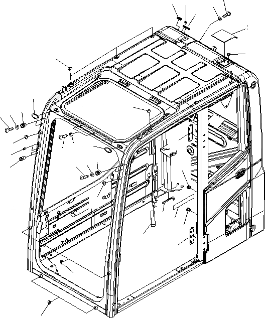 Схема запчастей Komatsu PC200-8 - КАБИНА (ЗАГЛУШКА БОЛТ И GALEO ПЛАСТИНА)(№-9) КАБИНА ОПЕРАТОРА И СИСТЕМА УПРАВЛЕНИЯ