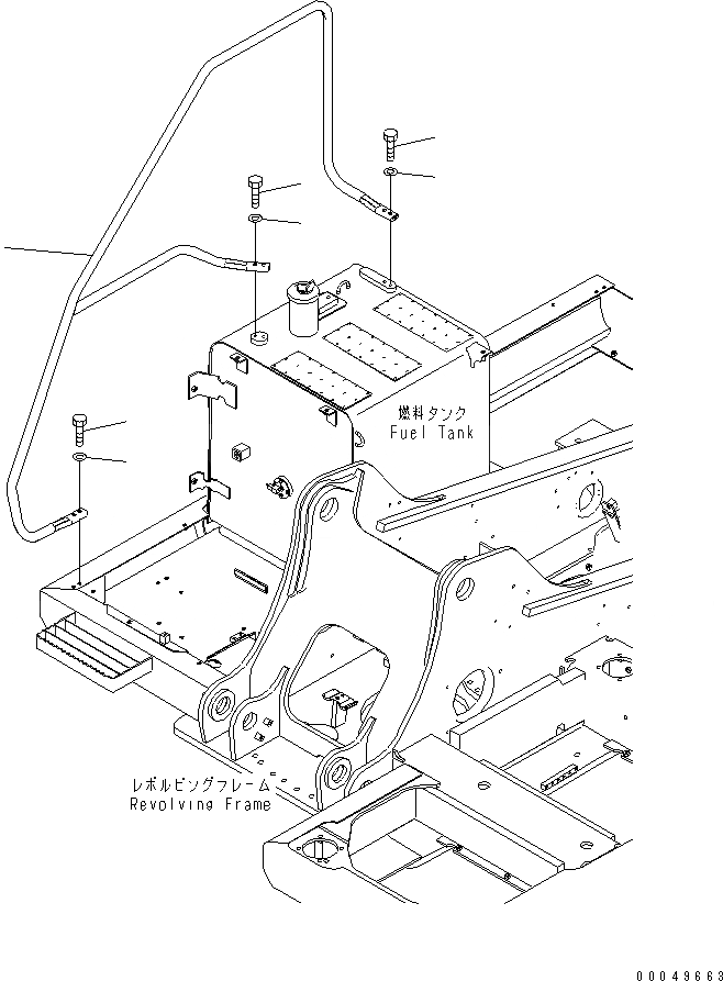 Схема запчастей Komatsu PC200-8 - HANDRAIL ЧАСТИ КОРПУСА