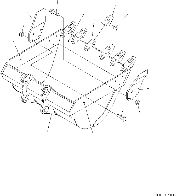 Схема запчастей Komatsu PC200-8 - КОВШ¤ .M¤ MM (ГОРИЗОНТАЛЬН. ПАЛЕЦ) РАБОЧЕЕ ОБОРУДОВАНИЕ